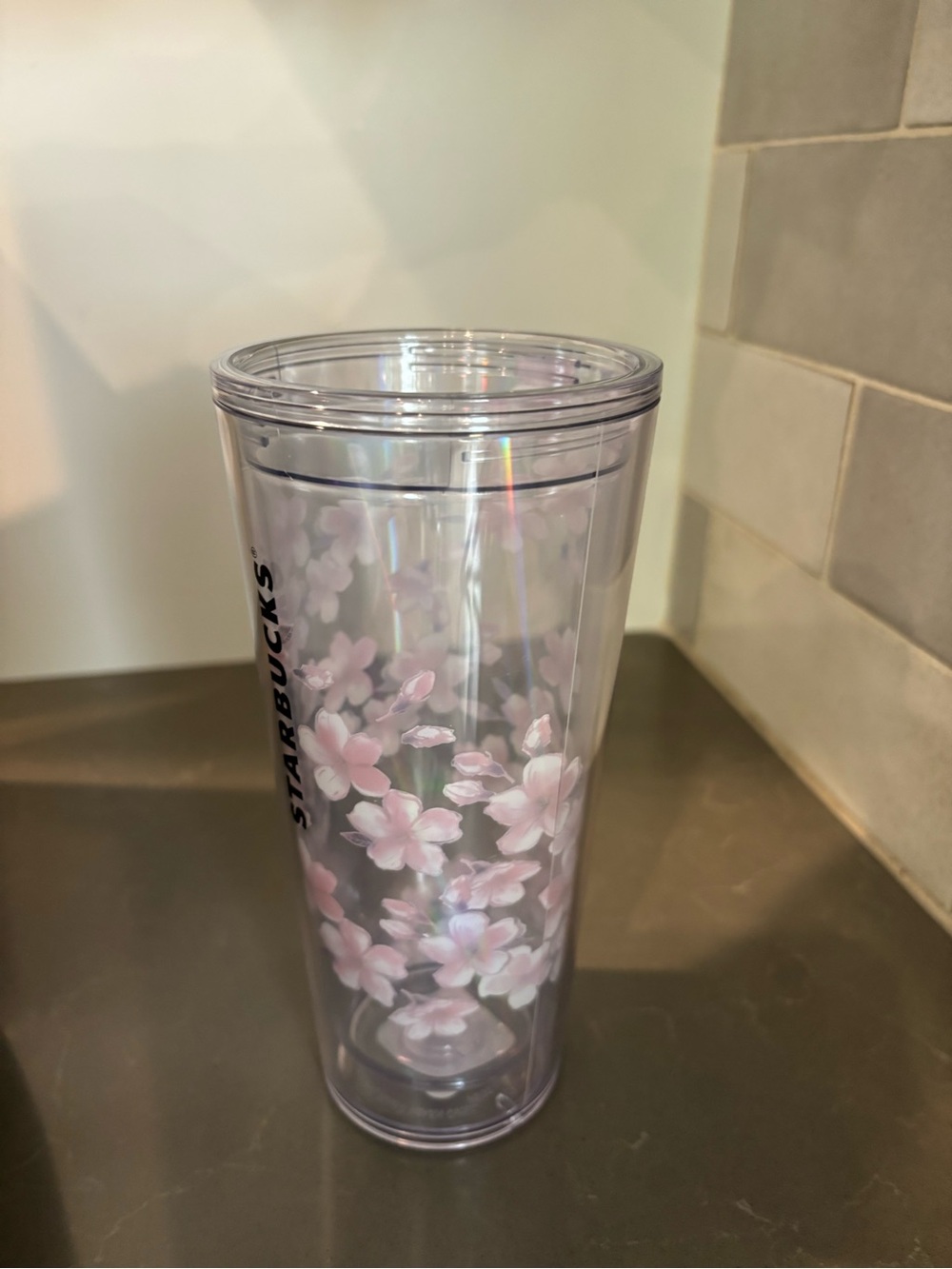 Starbucks Pink Floral Clear Travel Tumbler